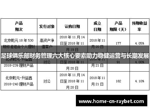 足球俱乐部财务管理六大核心要素助力稳健运营与长期发展 足球俱乐部财务管理六大核心要素助力稳健运营与长期发展
